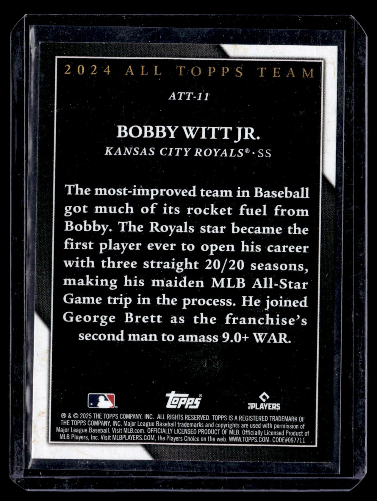 2025 Topps Bobby Witt Jr. #ATT-11 2024 All Topps Team Kansas City Royals back