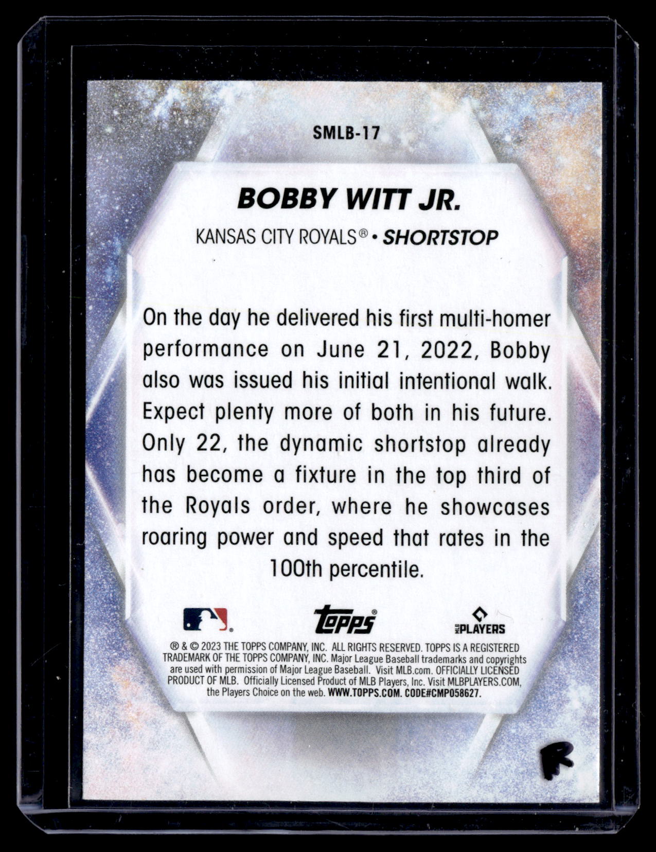 2023 Topps Bobby Witt Jr. #SMLBC-17 Stars of MLB Chrome Kansas City Royals back