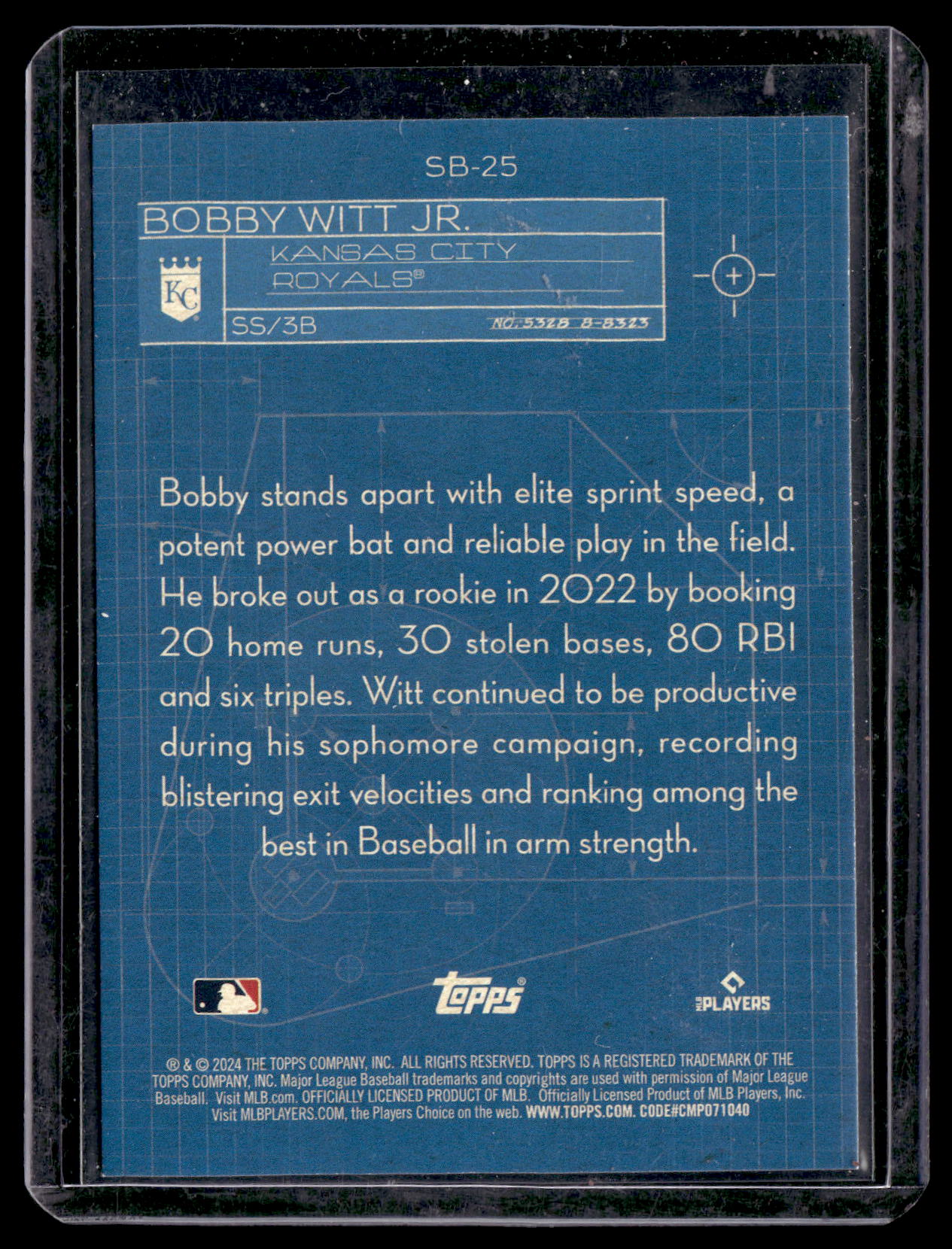 2024 Topps Bobby Witt Jr. #SB-25 Superstar Blueprint Black Kansas City Royals back