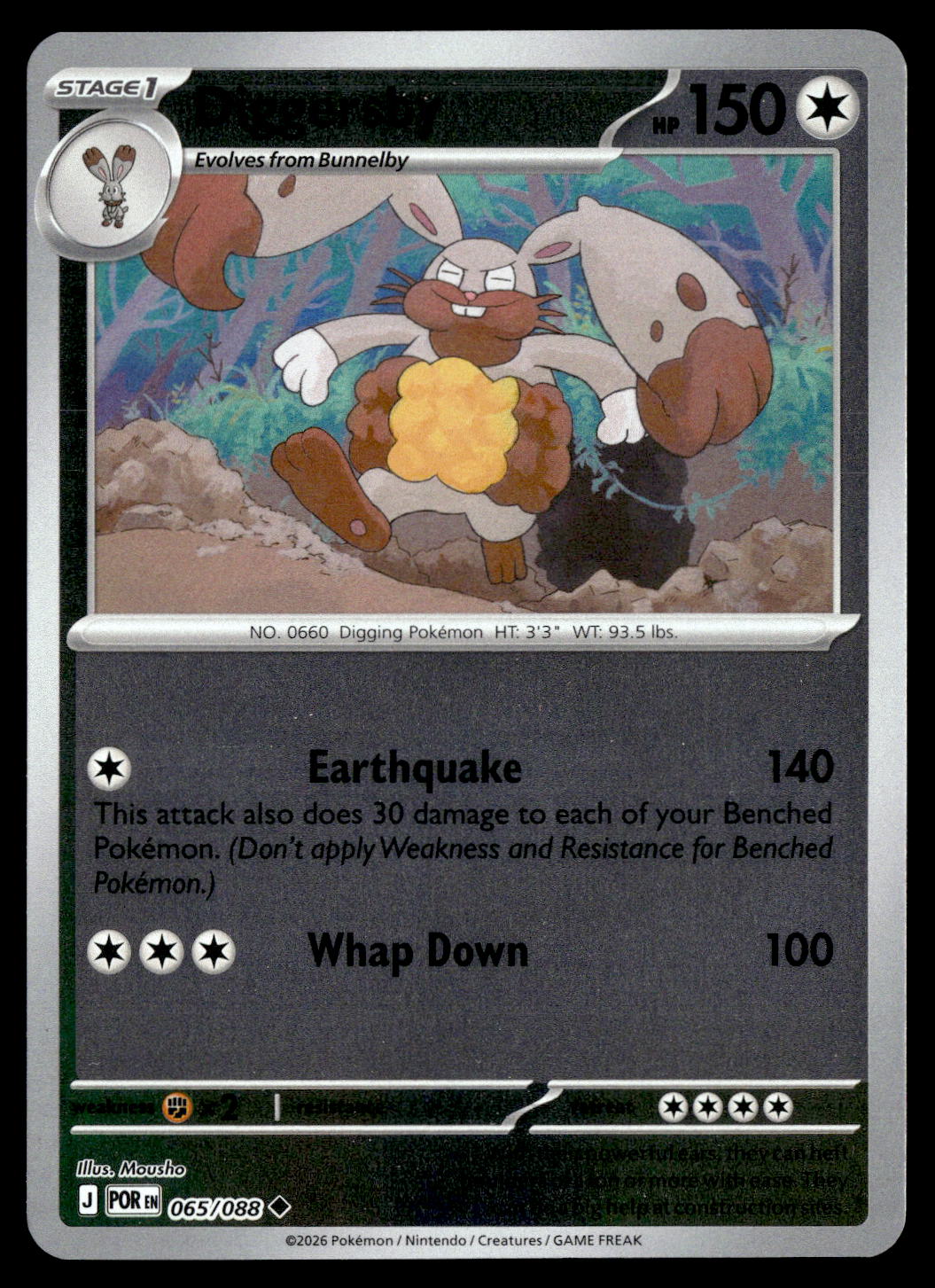 Diggersby Pokemon card 065/088